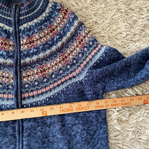 Tiara International Women's Fair Isle Nordic Zip Front Cardigan Sweater - Picture 6 of 15